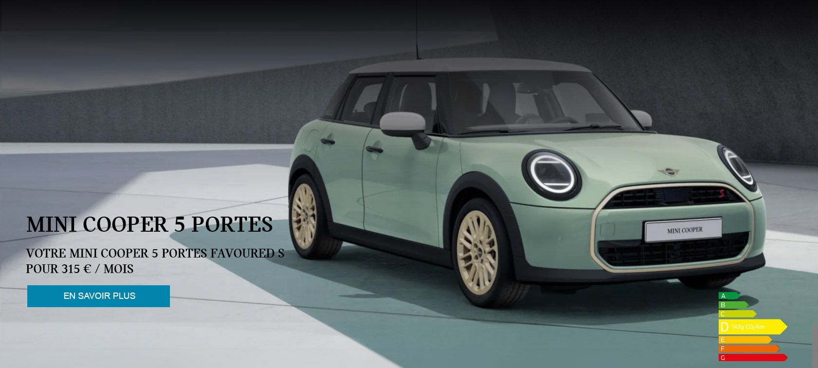 MINI Cooper 5 Portes Favoured S pour 315 € / mois